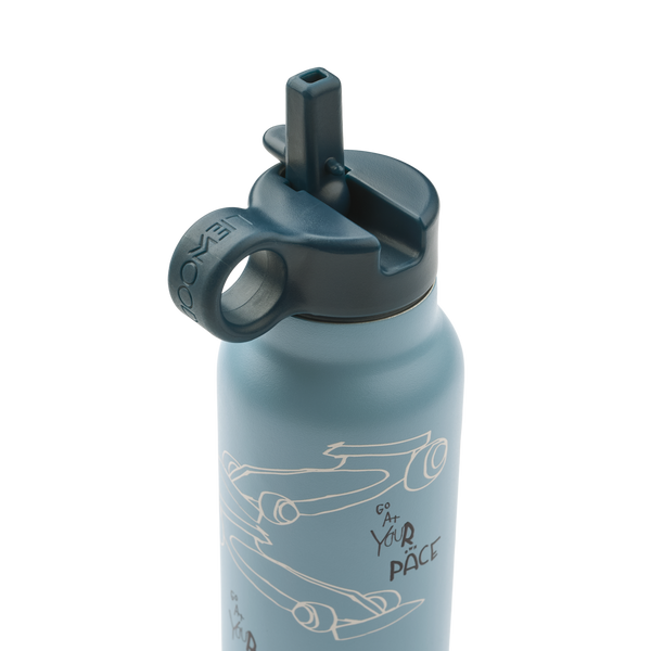 Falk Race Car Print Screw Top Bottle (350ml) (Beach Blue)