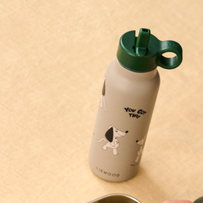 Falk Dakota Dog Print Screw Top Bottle (350ml) (Mist)