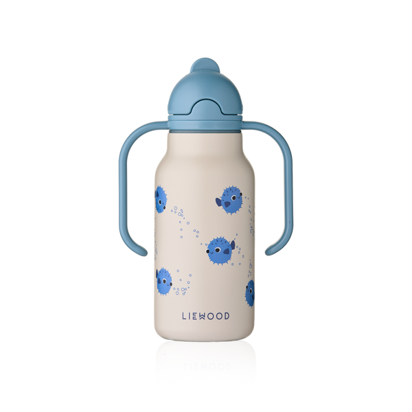 Kimmie Pufferfish Print Drinks Bottle With Handles (250ml) (Sandy)