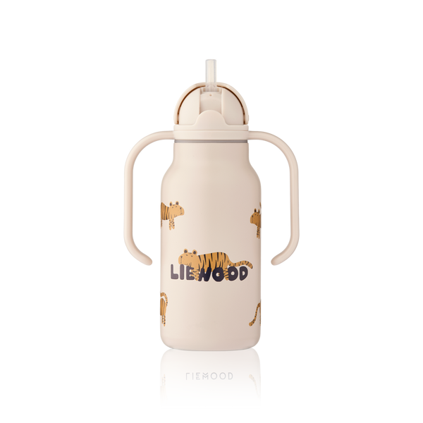 Kimmie Tiger Print Drinks Bottle With Handles (250ml) (Sandy)