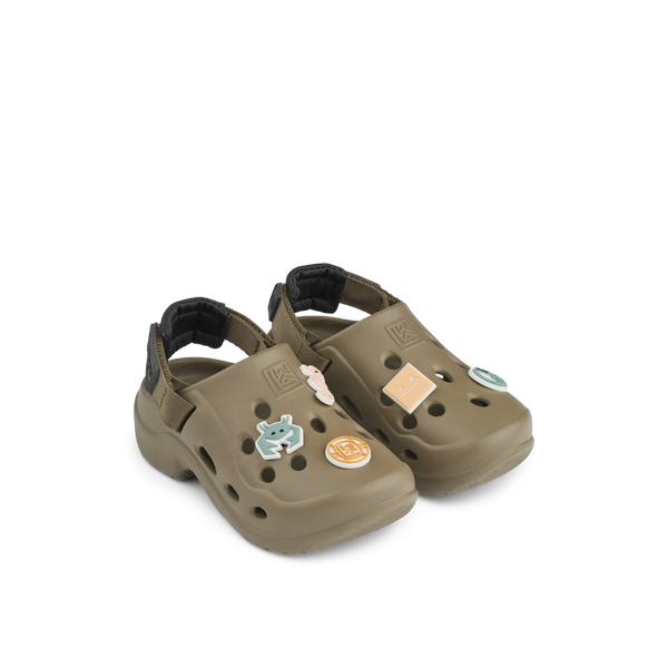 Milas Sandals With Charms (Khaki/Black)