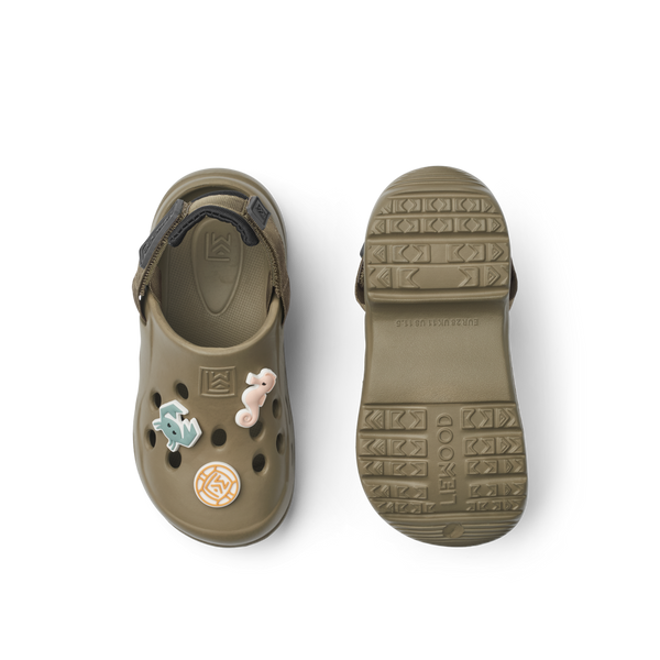 Milas Sandals With Charms (Khaki/Black)