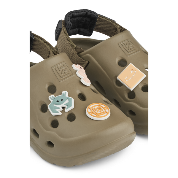 Milas Sandals With Charms (Khaki/Black)