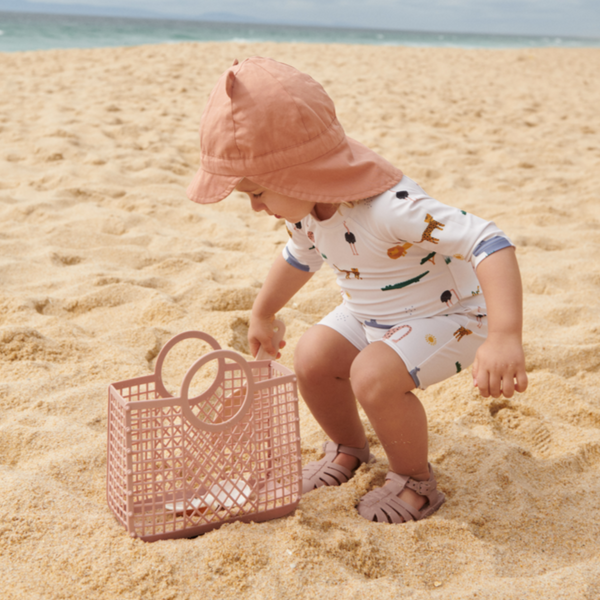 Thor Safari Print Short Sleeve Swim Jumpsuit (Sandy)