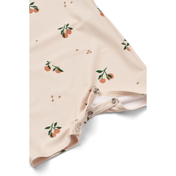 Thor Peach Print Short Sleeve Swim Jumpsuit (Sea Shell)