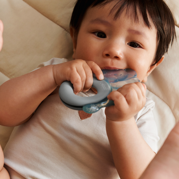Rita Elephant Cooling Teether Set of 2 (Sandy/Dove Blue)