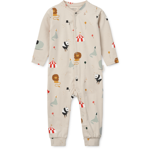 Birk Circus Print Baby Jumpsuit Pyjamas (Sandy)