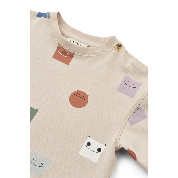 Tyler Smiley Print Cotton Short Sleeve T-Shirt (Sandy)