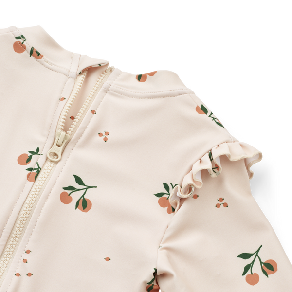 Sille Peach Print Swim Jumpsuit (Sea Shell)