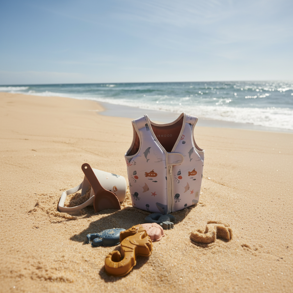 Gilma Sea Creature Print Bucket, Spade, Moulds Beach Set (Sandy)