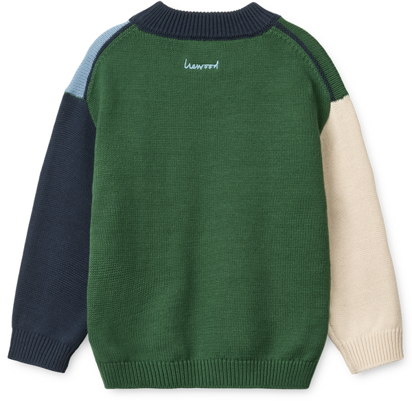 Orlane Colour Block Cotton Knit Jumper (Beach Blue Multi Mix)