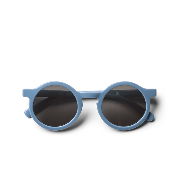 Darla Retro Round Sunglasses (Beach Blue)