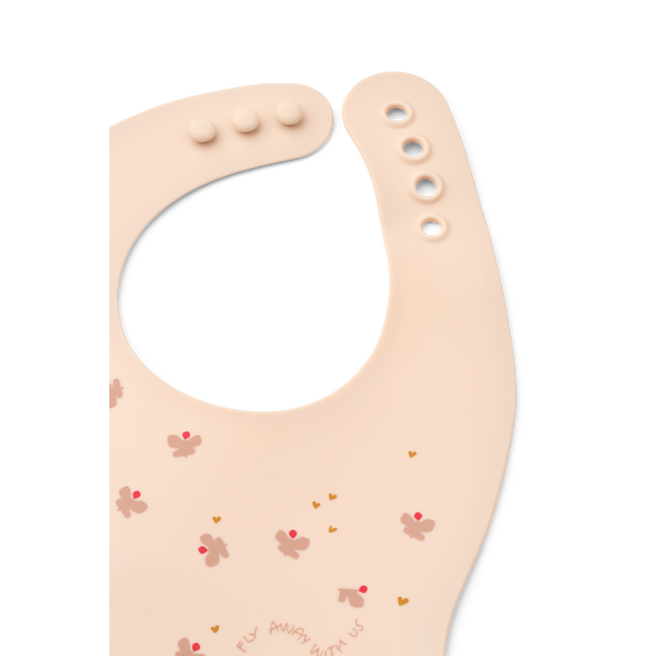 Ember Foldable Butterfly Print Silicone Bib Pack of 2 (Apple Blossom)