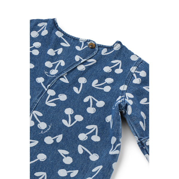 Angelica Cherry Blossom Cotton Printed Denim Dress