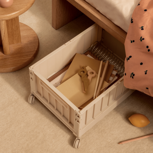 Weston Medium Storage Boxes with Wheels (Sandy)