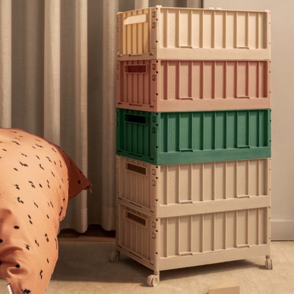 Weston Large Storage Boxes with Wheels (Sandy)