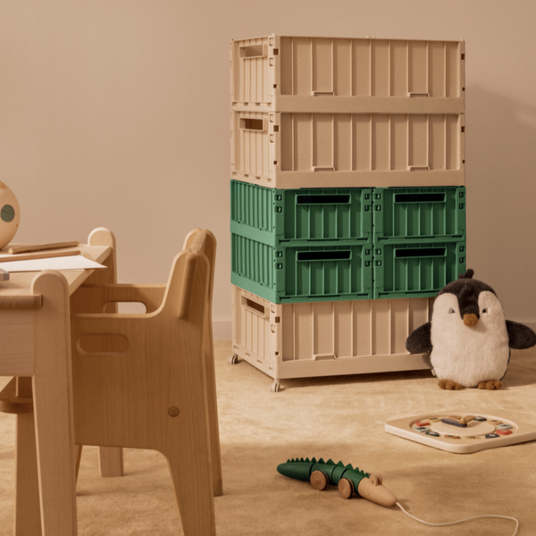 Weston Large Storage Boxes with Wheels (Sandy)