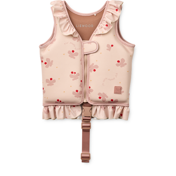 Dove Butterfly Print Neoprene Frill Swim Vest (Apple Blossom)