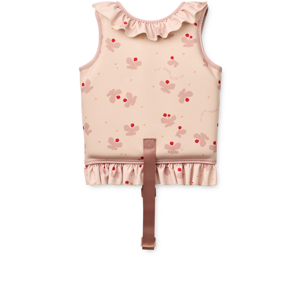 Dove Butterfly Print Neoprene Frill Swim Vest (Apple Blossom)
