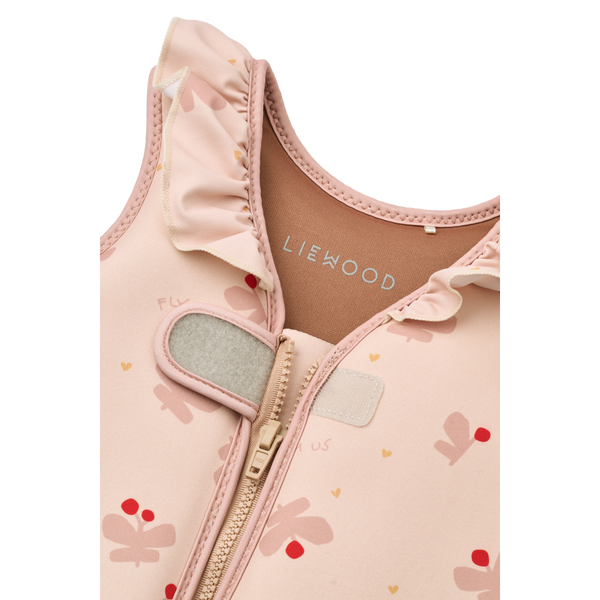 Dove Butterfly Print Neoprene Frill Swim Vest (Apple Blossom)