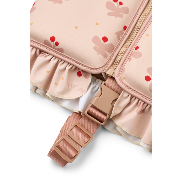 Dove Butterfly Print Neoprene Frill Swim Vest (Apple Blossom)