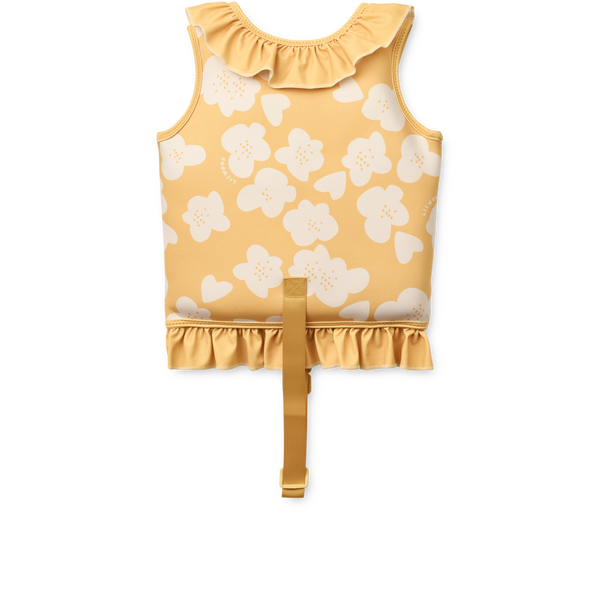 Dove Flower Print Neoprene Frill Swim Vest (Lemon Yellow)