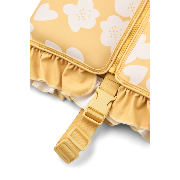 Dove Flower Print Neoprene Frill Swim Vest (Lemon Yellow)
