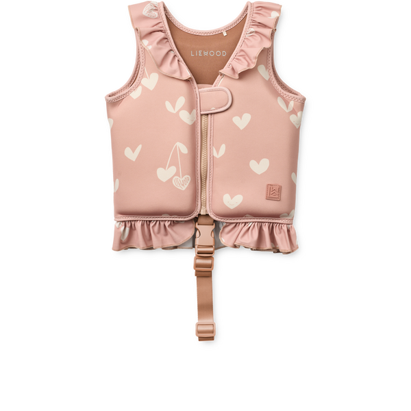Dove Sweethearts Print Neoprene Frill Swim Vest (Pale Tuscany)