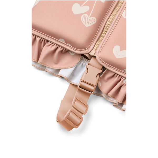 Dove Sweethearts Print Neoprene Frill Swim Vest (Pale Tuscany)