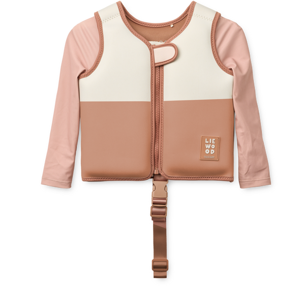 Dove Colour Block Neoprene Swim Vest with Sleeves (Tuscany Rose Multi Mix)