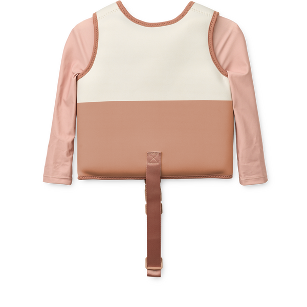 Dove Colour Block Neoprene Swim Vest with Sleeves (Tuscany Rose Multi Mix)