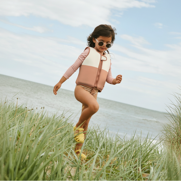 Dove Colour Block Neoprene Swim Vest with Sleeves (Tuscany Rose Multi Mix)