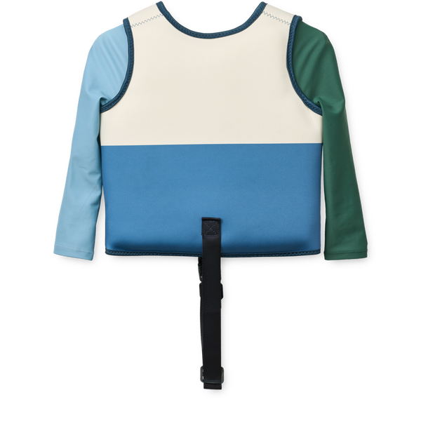 Dove Colour Block Neoprene Swim Vest with Sleeves (Riverside Multi Mix)