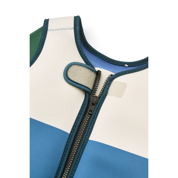 Dove Colour Block Neoprene Swim Vest with Sleeves (Riverside Multi Mix)