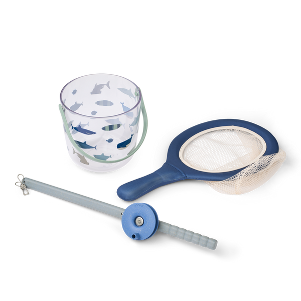 Cora Crab Fishing Rod and Bucket Set (Shark/Dove Blue)