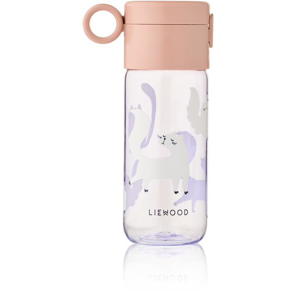 Clemence Cat Print Tritan Water Bottle 350ml (Warm Lilac)