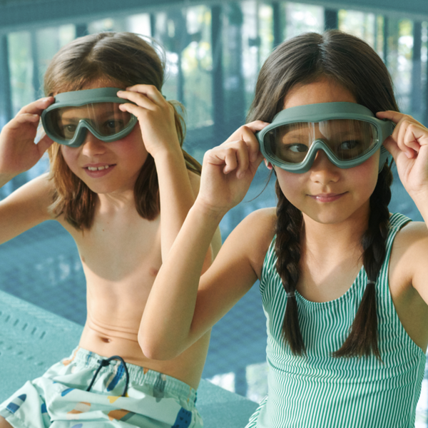 Kerem Wide Colour-Block Swimming Goggles (Peppermint/Garden Green)