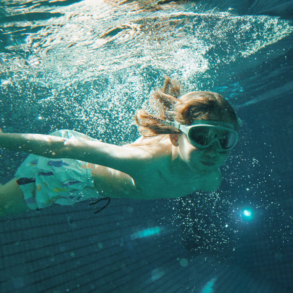 Kerem Wide Colour-Block Swimming Goggles (Peppermint/Garden Green)