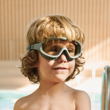 Kerem Wide Colour-Block Swimming Goggles (Peppermint/Garden Green)