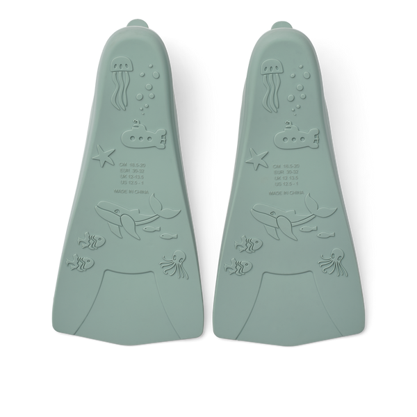 Gustav Sea Creature Print Silicone Swim Fins (Peppermint)