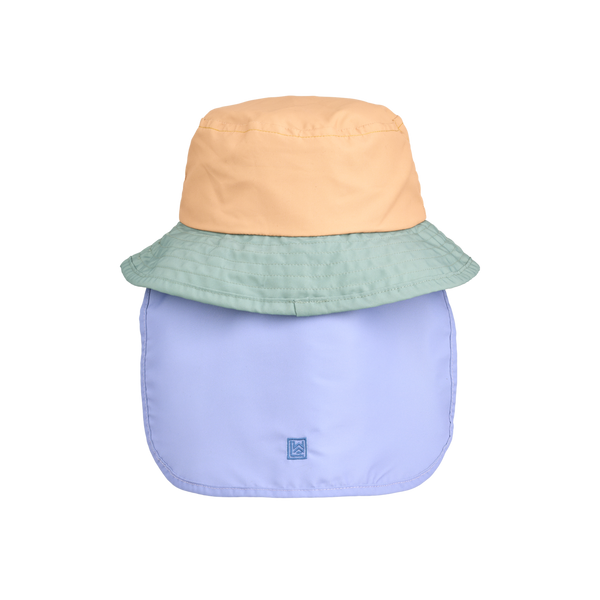 Damona Colour Block Sun and Neck Protector Hat (Peppermint Multi Mix)