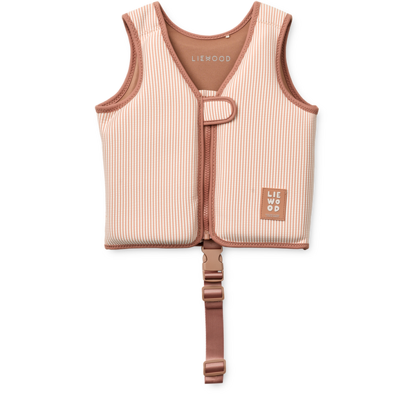 Dove Striped Seersucker Swim Vest (Pale Tuscany/Creme de la Creme)