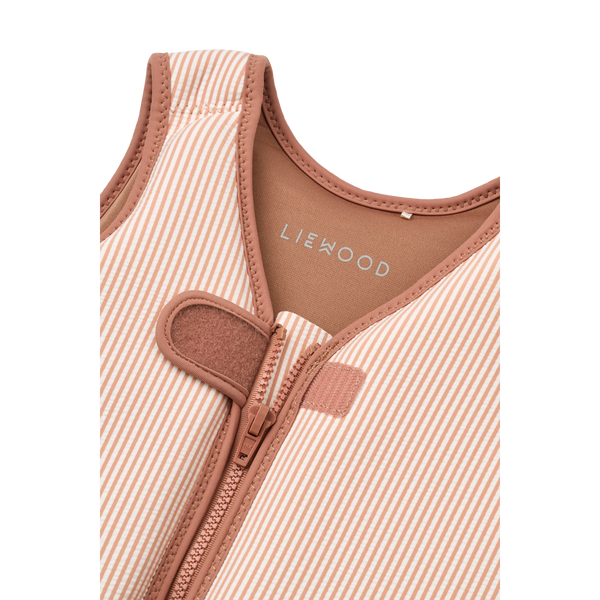 Dove Striped Seersucker Swim Vest (Pale Tuscany/Creme de la Creme)