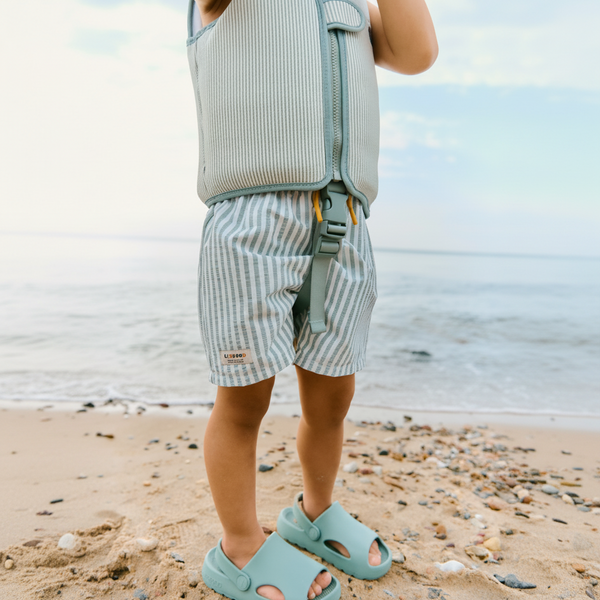 Dove Striped Pufferfish Seersucker Swim Vest (Peppermint/Sandy)