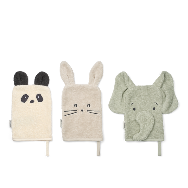 Sylvester Wash Cloth Set of 3 (Dove Blue Mix)