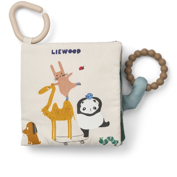 Fey Around The World Hanging Fabric Book and Teether (Sandy)