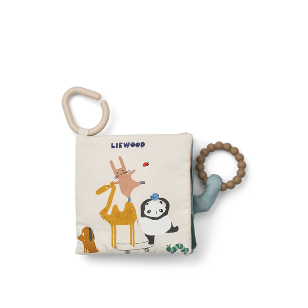 Fey Around The World Hanging Fabric Book and Teether (Sandy)