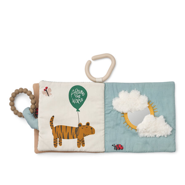 Fey Around The World Hanging Fabric Book and Teether (Sandy)