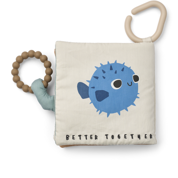 Fey Around The World Hanging Fabric Book and Teether (Sandy)