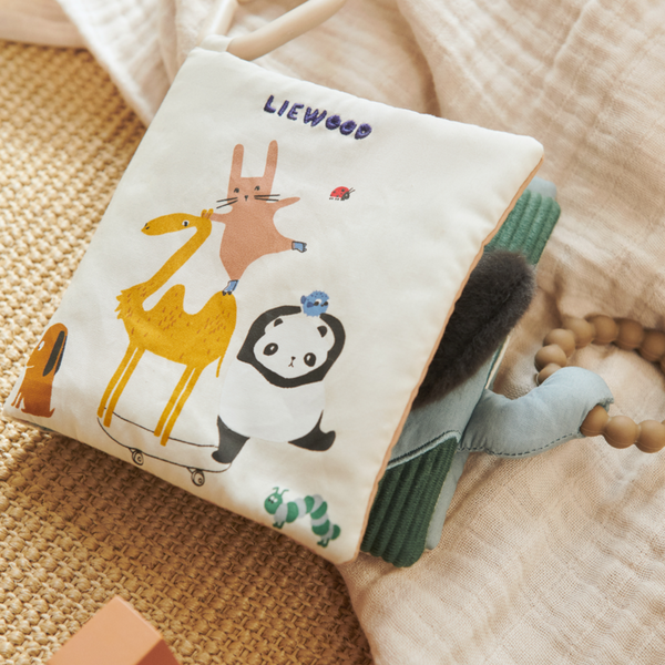 Fey Around The World Hanging Fabric Book and Teether (Sandy)